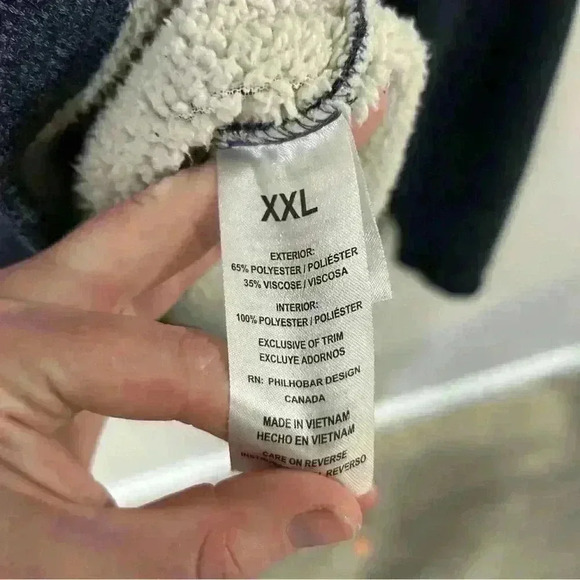 BC Clothing Company Men’s Fleece Lined Navy Crewneck Sweatshirt Size XXL - Picture 4 of 5